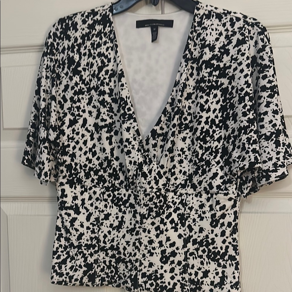 White House Black Market Black and Fitted Blouse